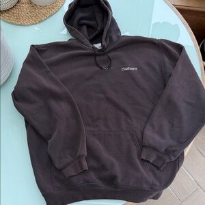 Carhartt Men’s dark brown/black faded Pullover Hoodie vintage